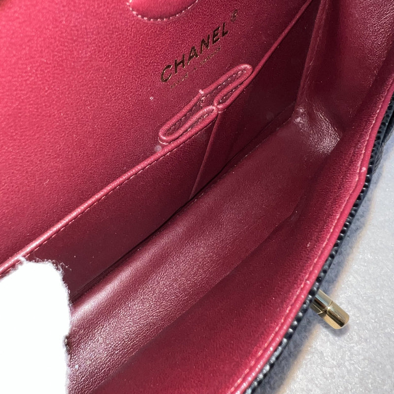 Chanel Small Classic Flap CF in Black Caviar and GHW (Model: A01113)