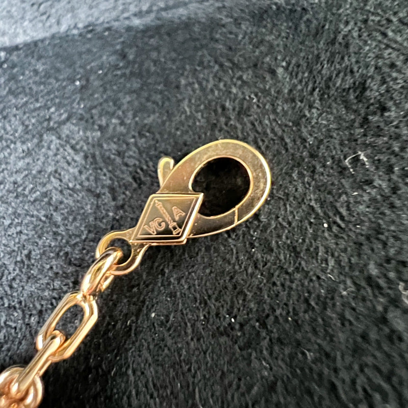Van Cleef & Arpels VCA Vintage Alhambra 5 Motifs Bracelet in Hammered 18K Rose Gold (Extra 12 Links) (Ref: VCARN9T300)