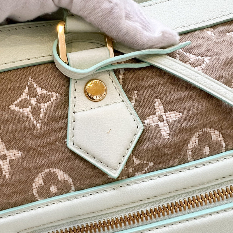 LV Sabbia Cabas MM Shoulder bag in Brown Canvas, White Trim and GHW