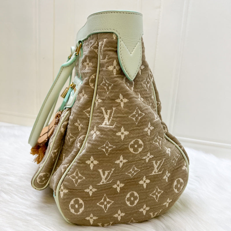 LV Sabbia Cabas MM Shoulder bag in Brown Canvas, White Trim and GHW