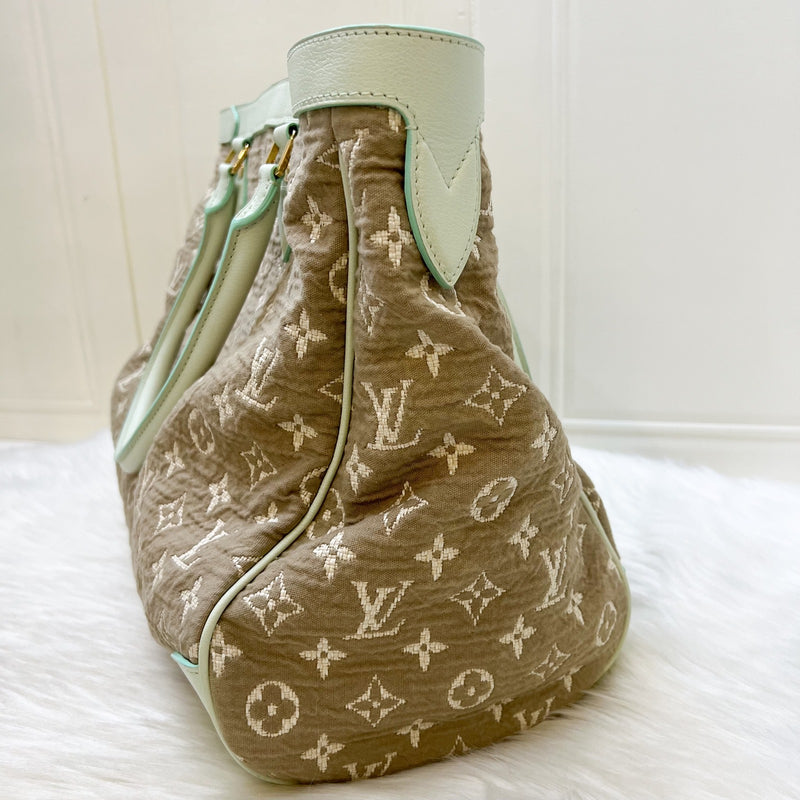 LV Sabbia Cabas MM Shoulder bag in Brown Canvas, White Trim and GHW