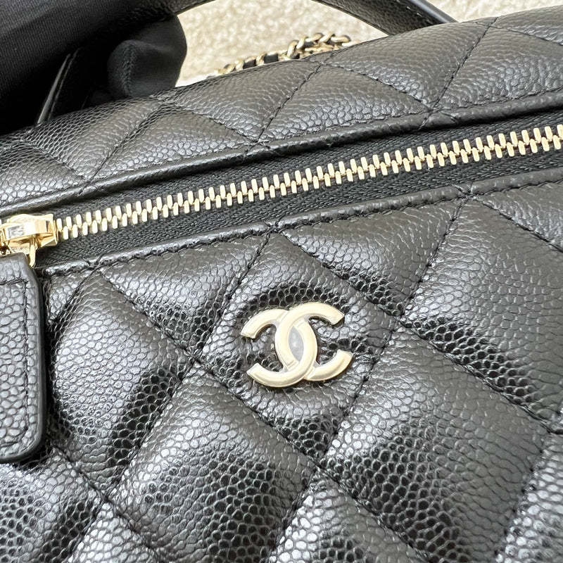 [New Local Jan 2025] Chanel 25C Vanity / Clutch with Chain (LP Style Bag) in Black Caviar and LGHW