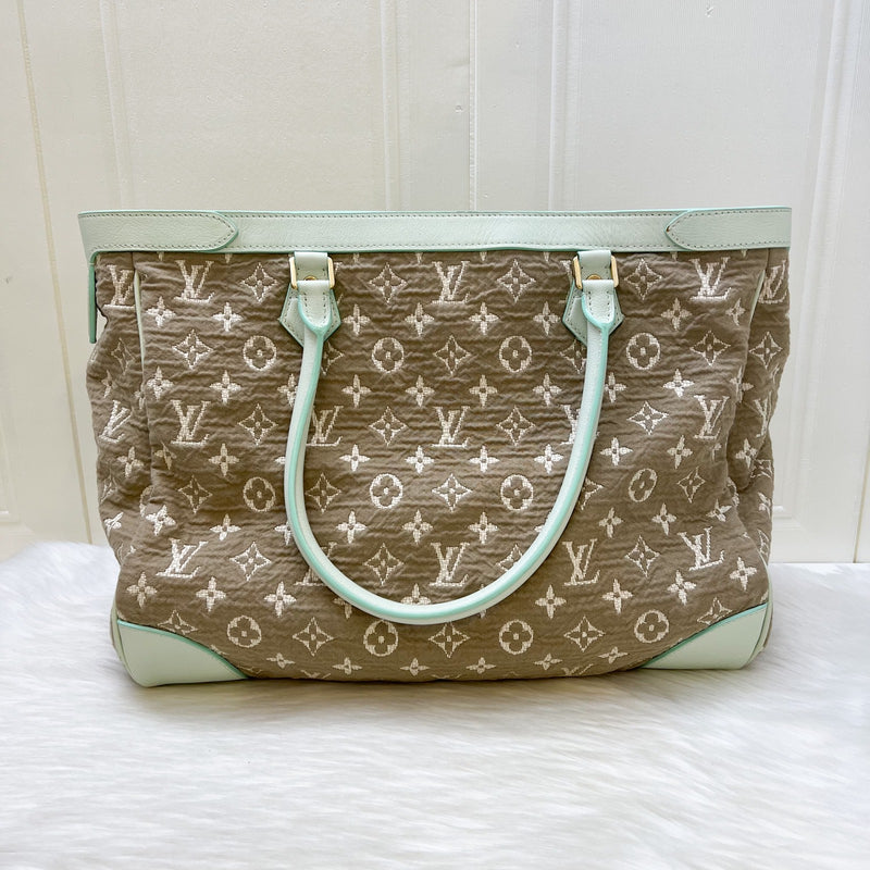LV Sabbia Cabas MM Shoulder bag in Brown Canvas, White Trim and GHW