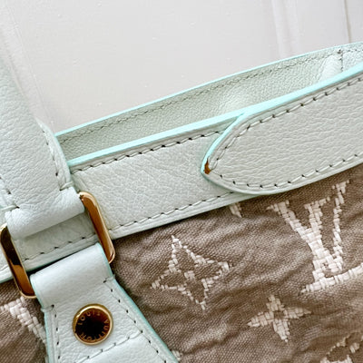 LV Sabbia Cabas MM Shoulder bag in Brown Canvas, White Trim and GHW