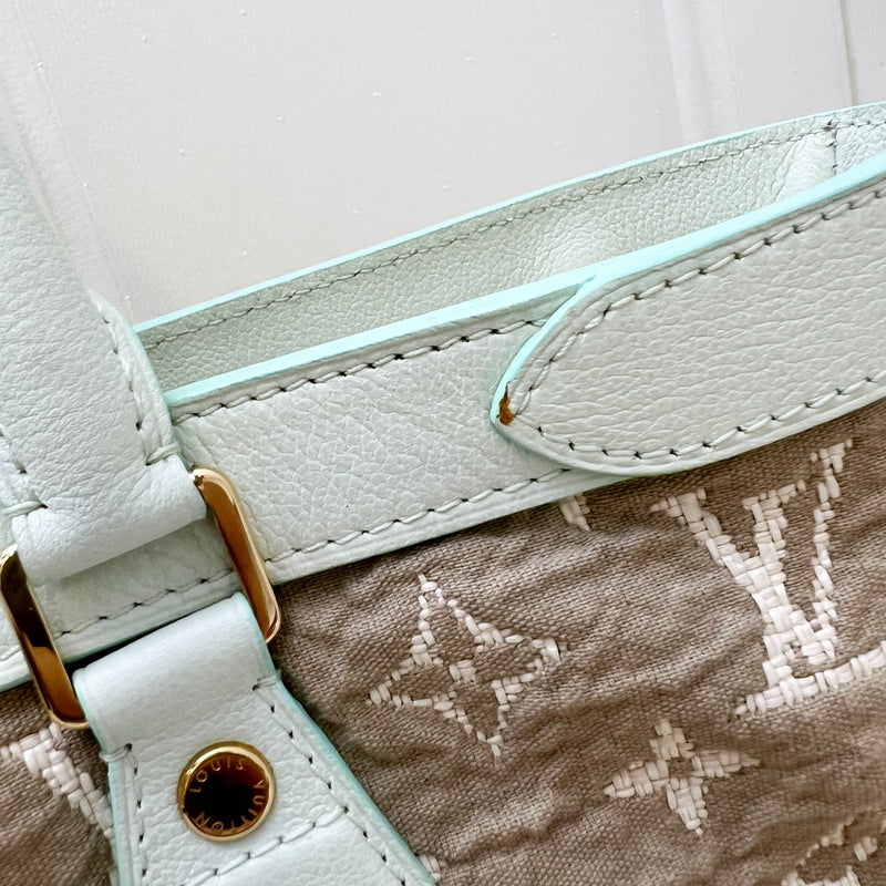 LV Sabbia Cabas MM Shoulder bag in Brown Canvas, White Trim and GHW