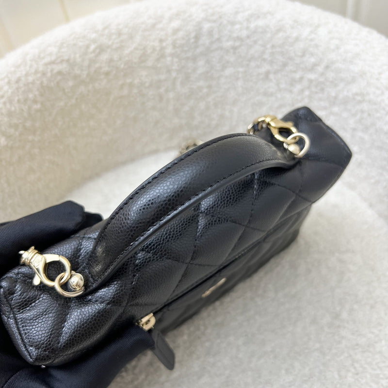 [New Local Jan 2025] Chanel 25C Vanity / Clutch with Chain (LP Style Bag) in Black Caviar and LGHW
