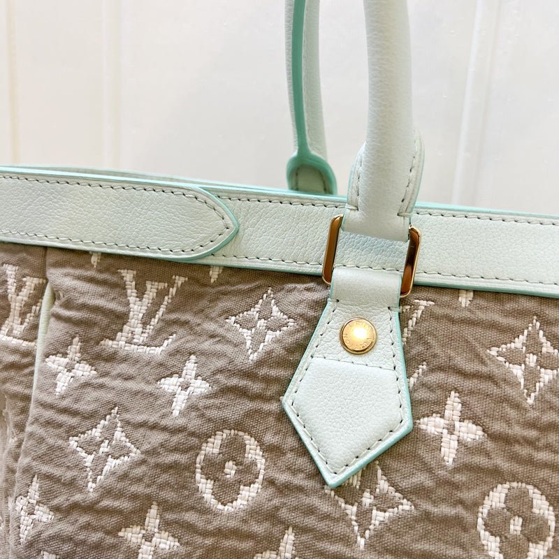 LV Sabbia Cabas MM Shoulder bag in Brown Canvas, White Trim and GHW