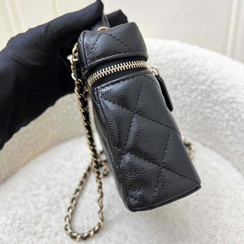 [New Local Jan 2025] Chanel 25C Vanity / Clutch with Chain (LP Style Bag) in Black Caviar and LGHW