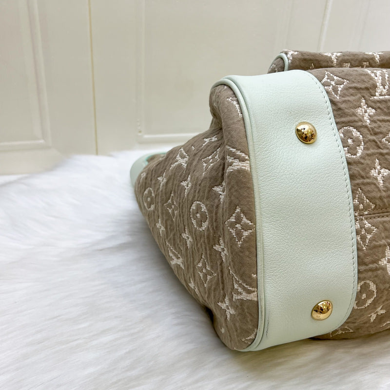 LV Sabbia Cabas MM Shoulder bag in Brown Canvas, White Trim and GHW