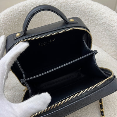 Chanel Small Filigree Vanity Bag in Black Caviar, Black Trim and AGHW