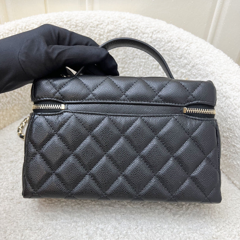 [New Local Jan 2025] Chanel 25C Vanity / Clutch with Chain (LP Style Bag) in Black Caviar and LGHW