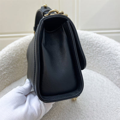Chanel 17C Click Label Shoulder Bag in Black Calfskin and LGHW