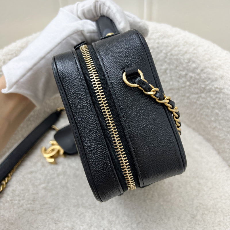 Chanel Small Filigree Vanity Bag in Black Caviar, Black Trim and AGHW