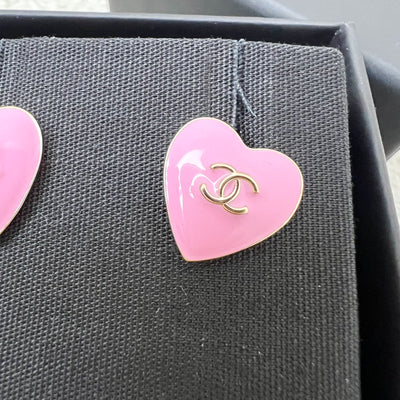 Chanel 25B Pink Hearts Earrings and LGHW