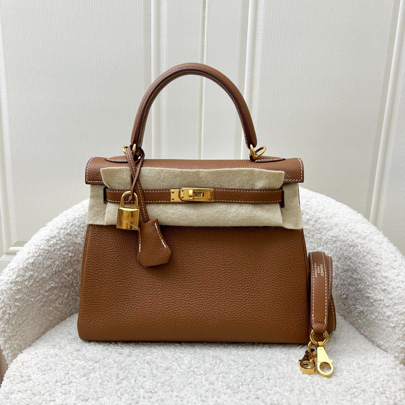 Hermes Kelly 25 in Gold Togo Leather and GHW