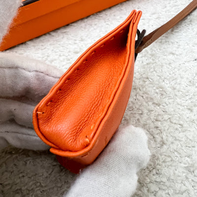 Hermes Shopping Bag Charm in Orange Swift Leather
