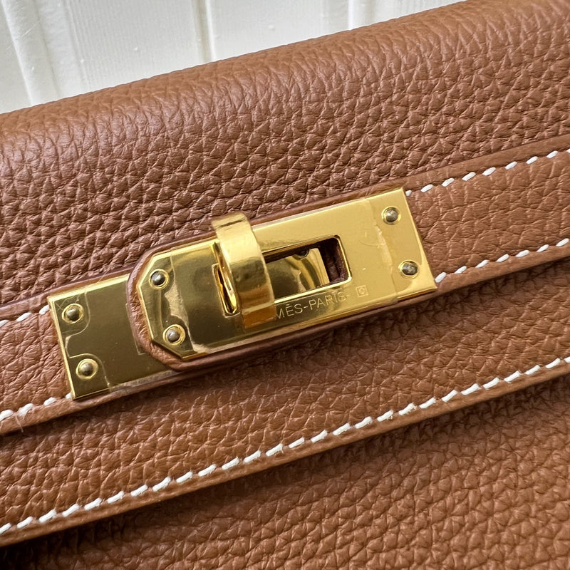 Hermes Kelly 25 in Gold Togo Leather and GHW