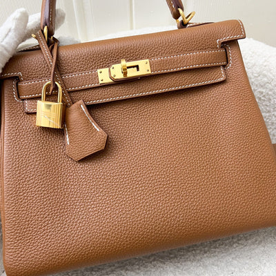 Hermes Kelly 25 in Gold Togo Leather and GHW