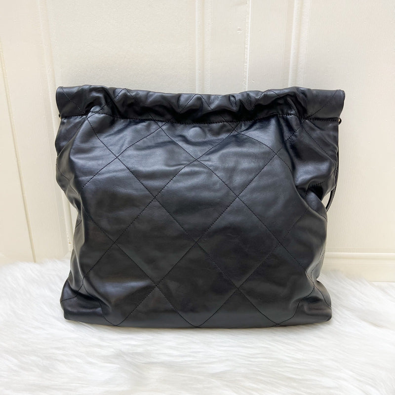 Chanel 22 Medium Hobo Handbag in Black Calfskin and AGHW