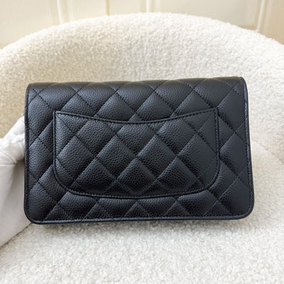 Chanel Classic Wallet on Chain WOC in Black Caviar and SHW