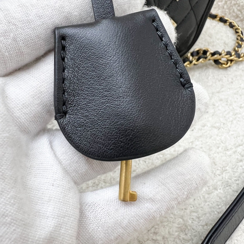 Chanel Small Filigree Vanity Bag in Black Caviar, Black Trim and AGHW