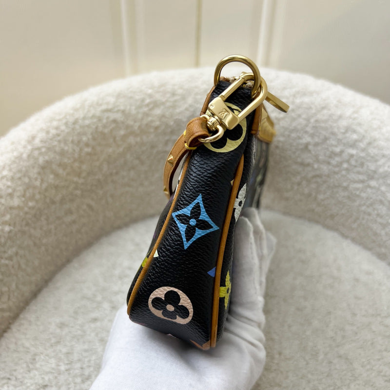 LV Vintage Louis Vuitton x Takashi Murakami Pochette Accessoires in Multicolore Noir Monogram Canvas and GHW