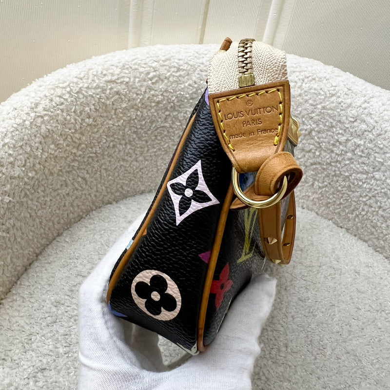 LV Vintage Louis Vuitton x Takashi Murakami Pochette Accessoires in Multicolore Noir Monogram Canvas and GHW