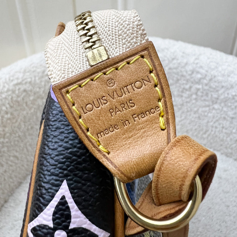 LV Vintage Louis Vuitton x Takashi Murakami Pochette Accessoires in Multicolore Noir Monogram Canvas and GHW