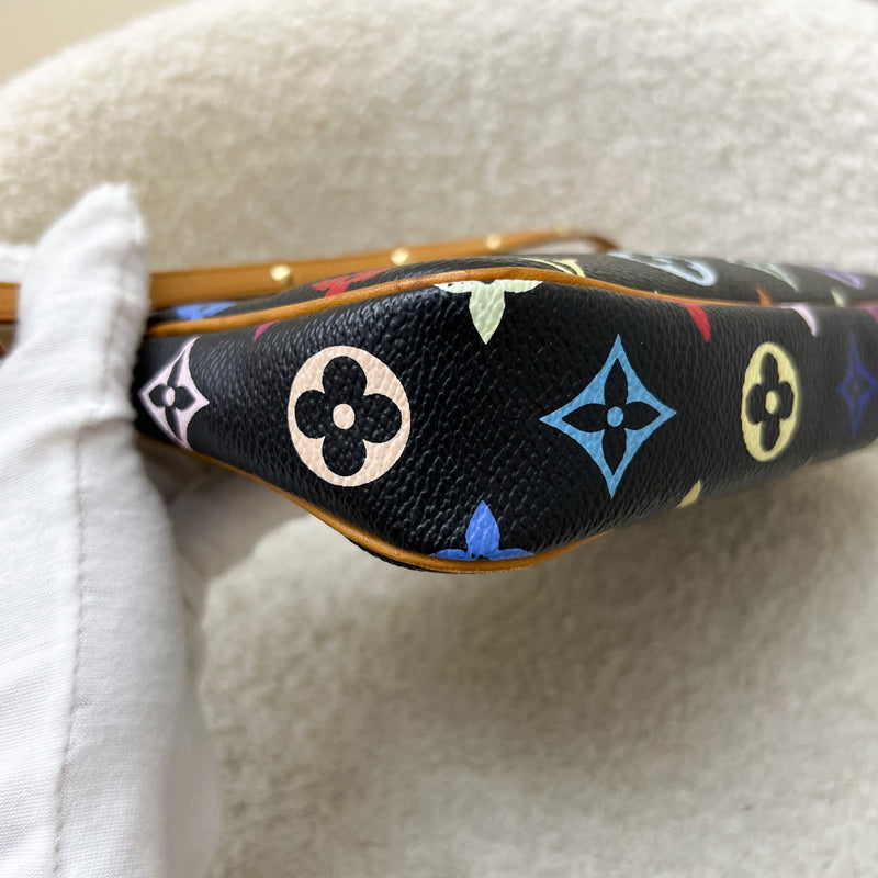 LV Vintage Louis Vuitton x Takashi Murakami Pochette Accessoires in Multicolore Noir Monogram Canvas and GHW