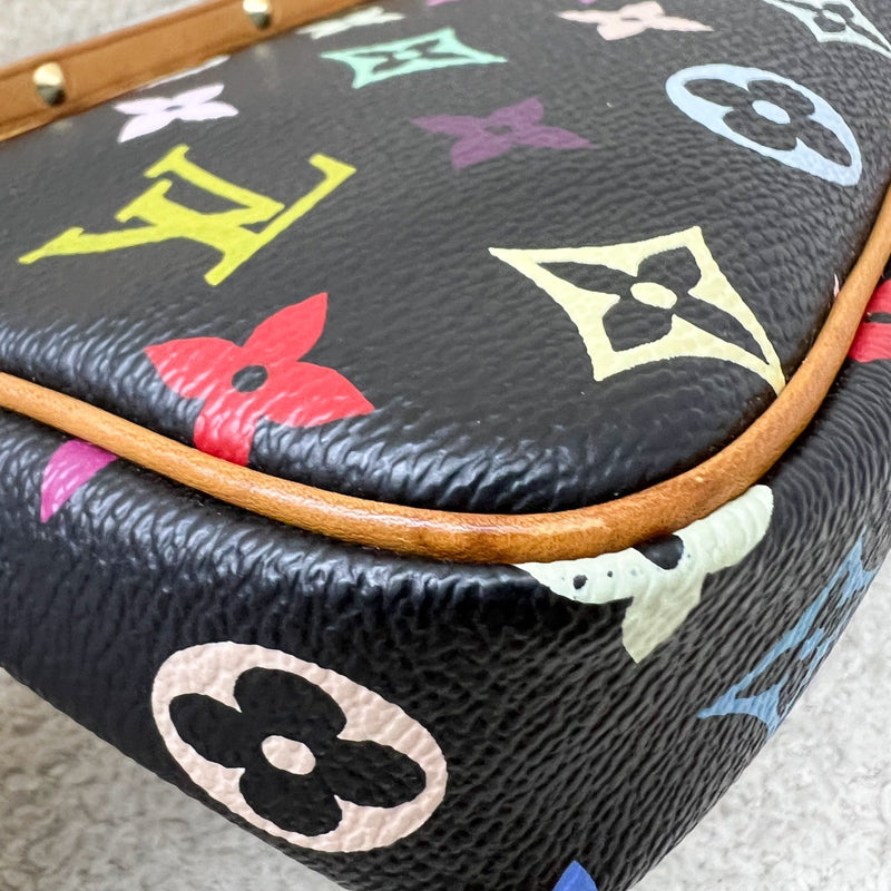LV Vintage Louis Vuitton x Takashi Murakami Pochette Accessoires in Multicolore Noir Monogram Canvas and GHW