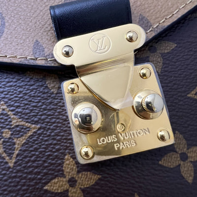 LV Pochette Metis in Reverse Monogram Canvas, Black Leather and GHW