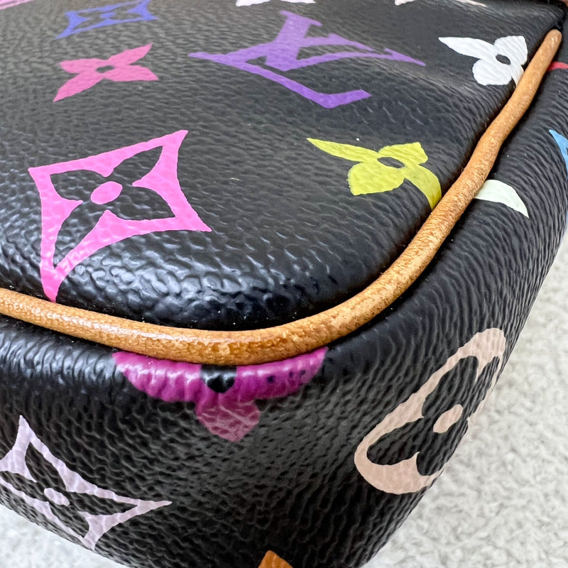 LV Vintage Louis Vuitton x Takashi Murakami Pochette Accessoires in Multicolore Noir Monogram Canvas and GHW