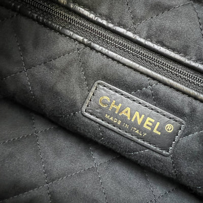 Chanel 22 Medium Hobo Handbag in Black Calfskin and AGHW