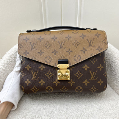 LV Pochette Metis in Reverse Monogram Canvas, Black Leather and GHW