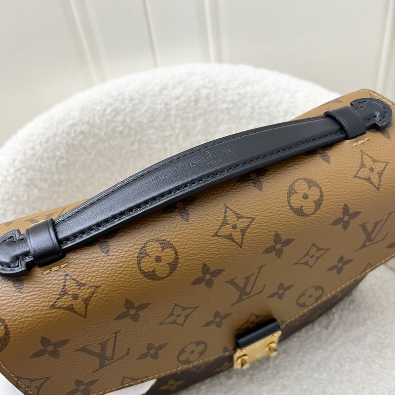 LV Pochette Metis in Reverse Monogram Canvas, Black Leather and GHW