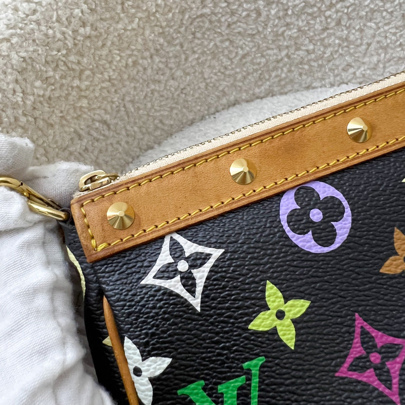 LV Vintage Louis Vuitton x Takashi Murakami Pochette Accessoires in Multicolore Noir Monogram Canvas and GHW