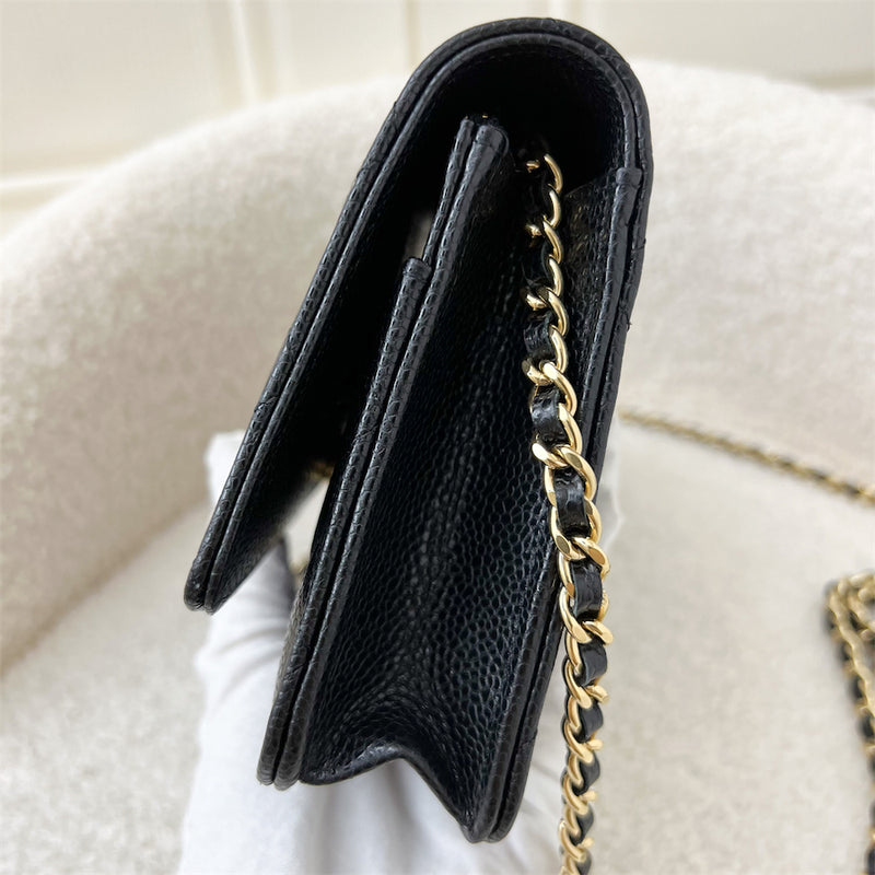 Chanel Classic Wallet on Chain WOC in Black Caviar GHW