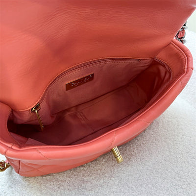 Chanel 19 Small Flap in Coral Pink Goatskin and 3-Tone HW