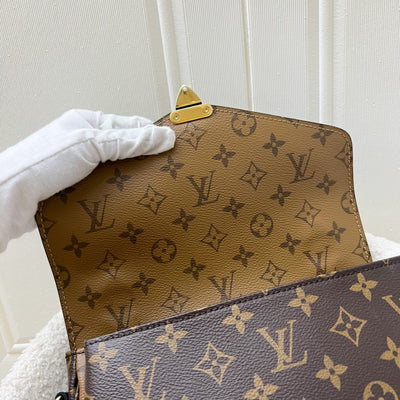 LV Pochette Metis in Reverse Monogram Canvas, Black Leather and GHW