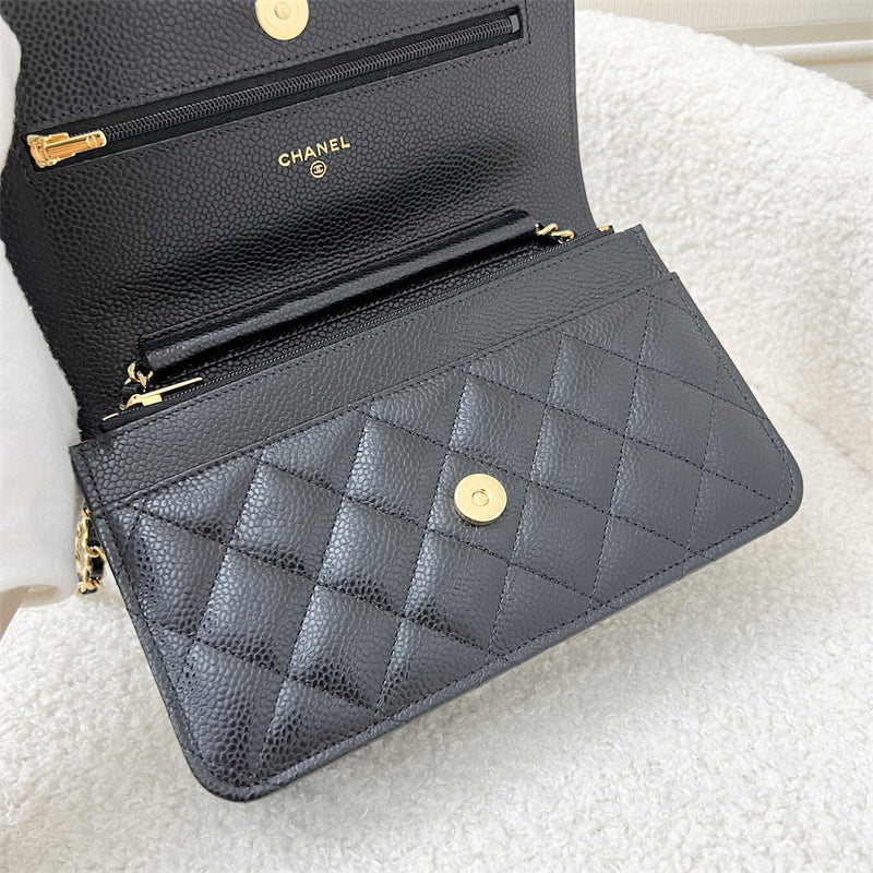 Chanel Classic Wallet on Chain WOC in Black Caviar GHW