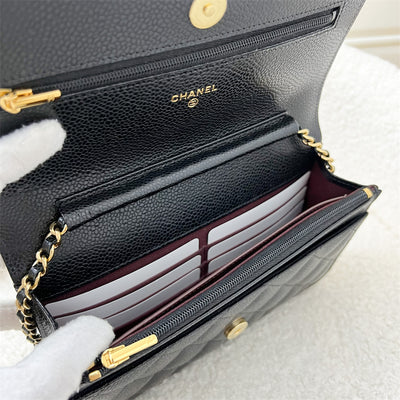 Chanel Classic Wallet on Chain WOC in Black Caviar GHW