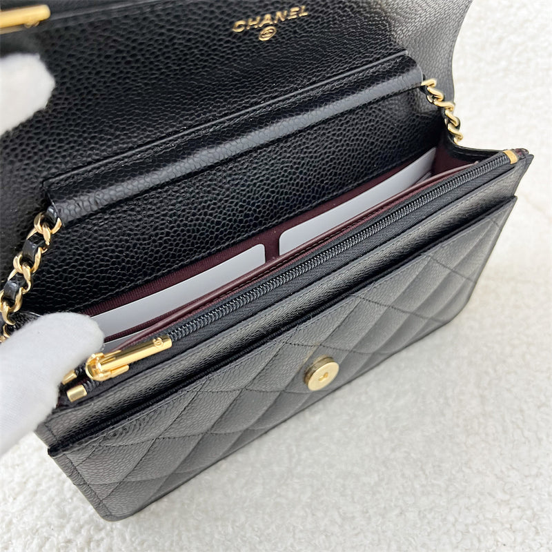 Chanel Classic Wallet on Chain WOC in Black Caviar GHW