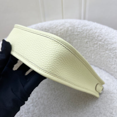 Hermes Mini Evelyne 16 in Jaune Milton Clemence Leather, Canvas Strap and PHW
