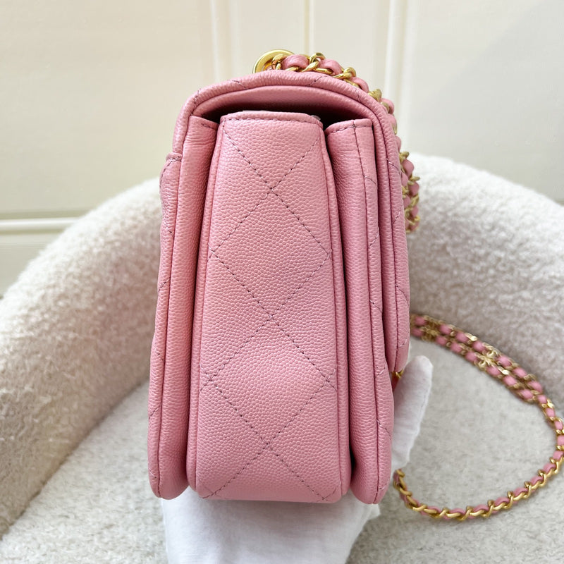 Chanel 22K Coco First Small Flap in Pink Caviar and LGHW (Model: AS3633)