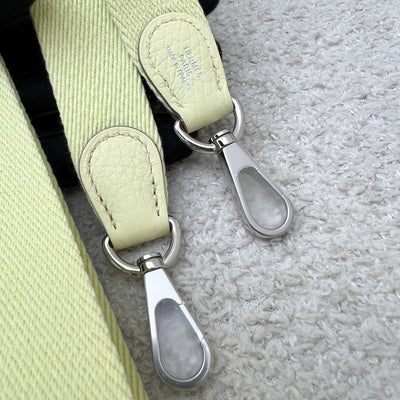 Hermes Mini Evelyne 16 in Jaune Milton Clemence Leather, Canvas Strap and PHW