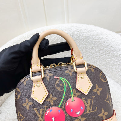LV x TM Louis Vuitton Murakami Nano Alma with Cherry Motif Monogram Canvas and GHW