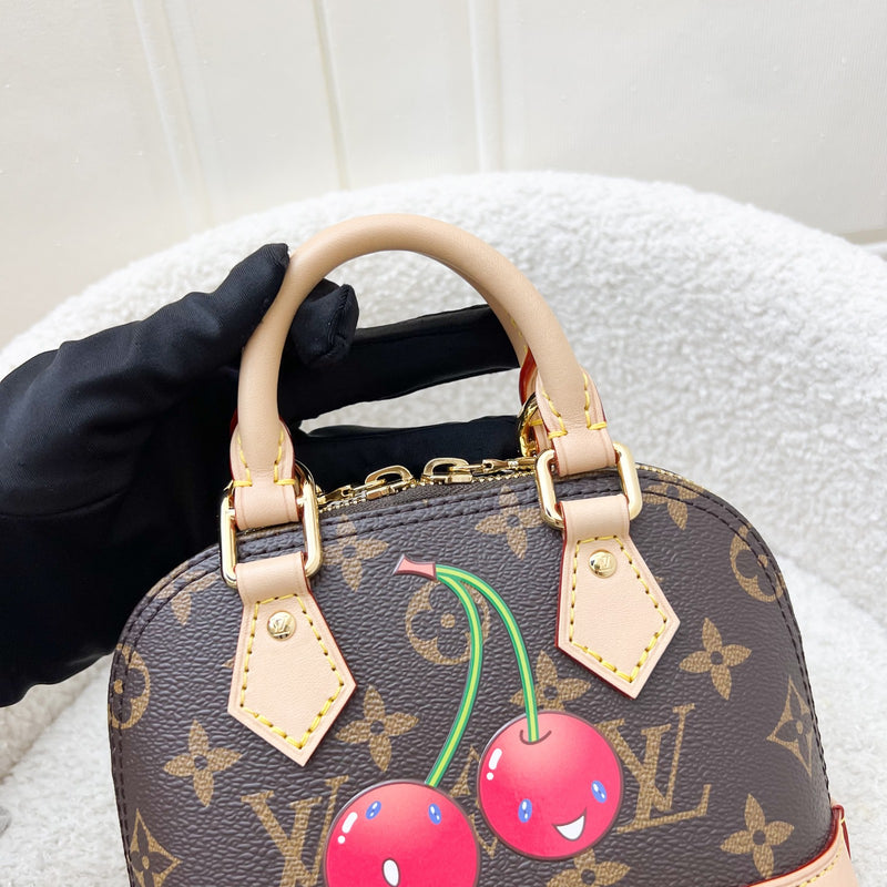 LV x TM Louis Vuitton Murakami Nano Alma with Cherry Motif Monogram Canvas and GHW