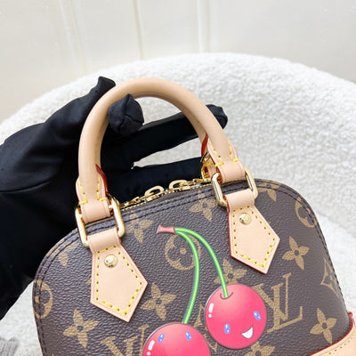 LV x TM Louis Vuitton Murakami Nano Alma with Cherry Motif Monogram Canvas and GHW