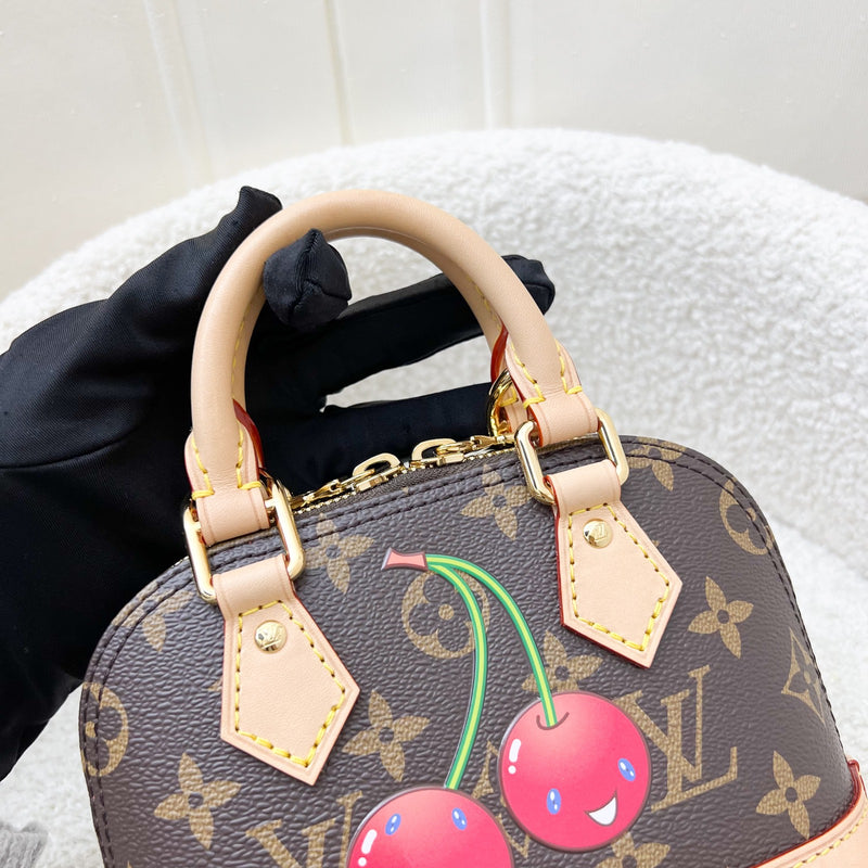 LV x TM Louis Vuitton Murakami Nano Alma with Cherry Motif Monogram Canvas and GHW
