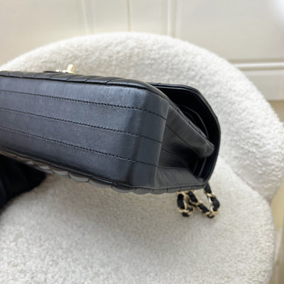 Chanel Medium Classic Flap CF in Chevron Quilted Black Lambskin and LGHW